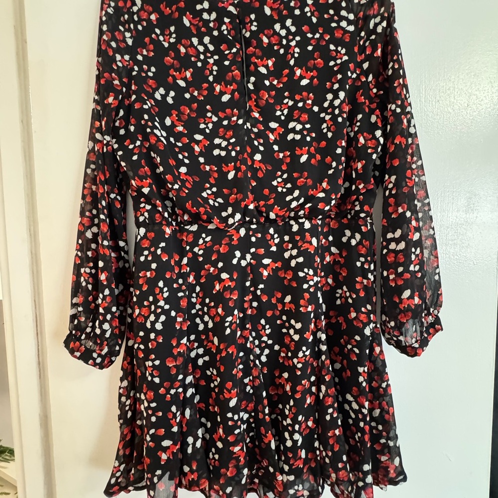 Zara Black and Red Patterned Dress